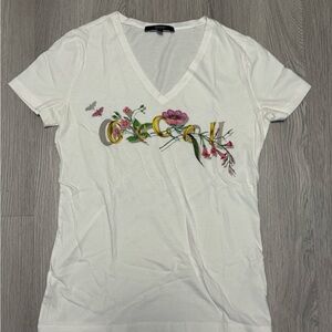 Gucci Floral V Neck Tee